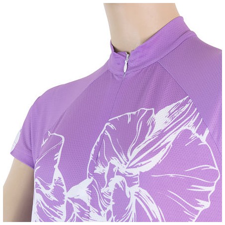 SENSOR CYKLO FLOWERS dámský dres kr.rukáv fialová 