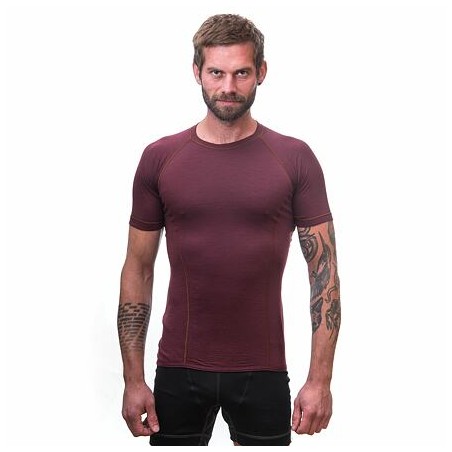 SENSOR MERINO AIR pánské triko kr.rukáv port red 