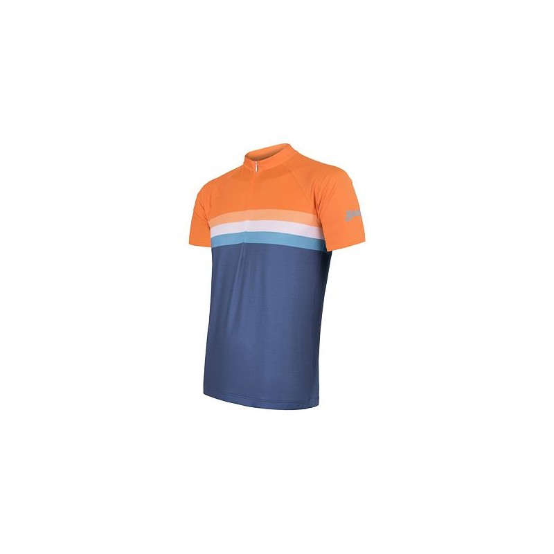 SENSOR CYKLO SUMMER STRIPE pánský dres kr.rukáv modrá/oranžová 