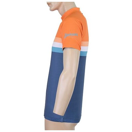 SENSOR CYKLO SUMMER STRIPE pánský dres kr.rukáv modrá/oranžová 