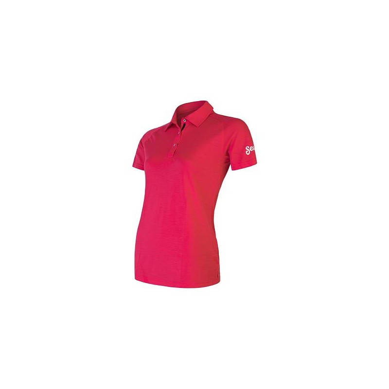 SENSOR MERINO ACTIVE POLO dámské triko kr.rukáv magenta 