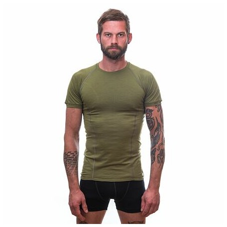 SENSOR MERINO ACTIVE pánské triko kr.rukáv safari green 