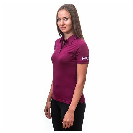 SENSOR MERINO ACTIVE POLO dámské triko kr.rukáv lilla 