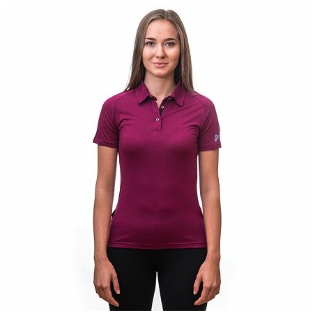 SENSOR MERINO ACTIVE POLO dámské triko kr.rukáv lilla 