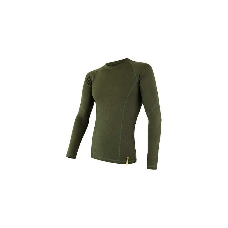 SENSOR MERINO DF pánské triko dl.rukáv safari green 