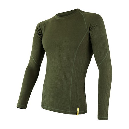 SENSOR MERINO DF pánské triko dl.rukáv safari green 