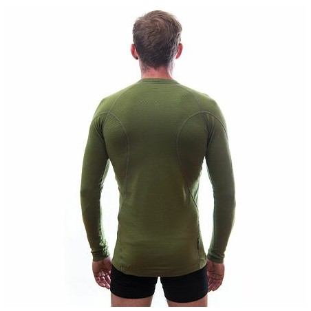 SENSOR MERINO DF pánské triko dl.rukáv safari green 