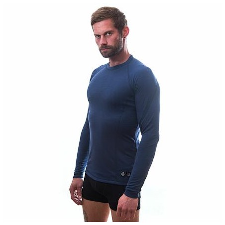 SENSOR MERINO DF pánské triko dl.rukáv deep blue 