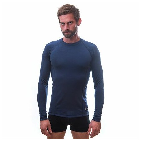 SENSOR MERINO DF pánské triko dl.rukáv deep blue 