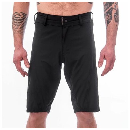 SENSOR HELIUM pánské kalhoty s cyklovložkou krátké volné true black 