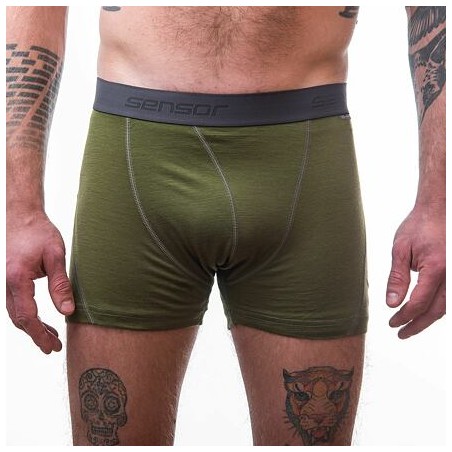 SENSOR MERINO ACTIVE pánské trenky safari green 