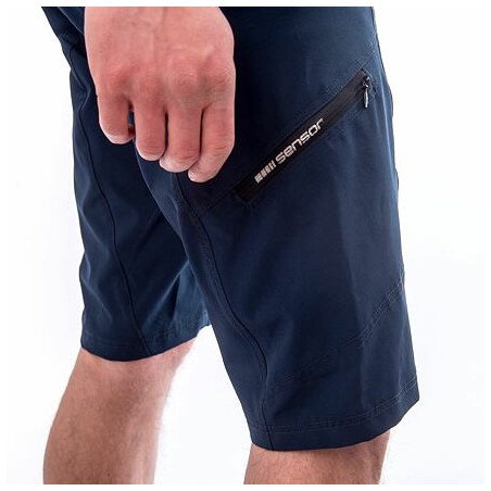 SENSOR HELIUM pánské kalhoty s cyklovložkou krátké volné deep blue 