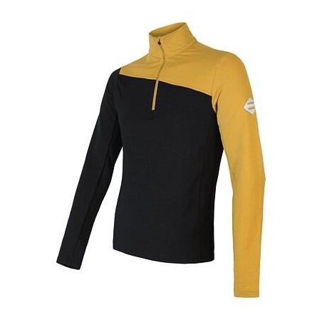 SENSOR MERINO EXTREME pánské triko dl.rukáv zip mustard/černá 