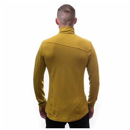 SENSOR MERINO EXTREME pánské triko dl.rukáv zip mustard 