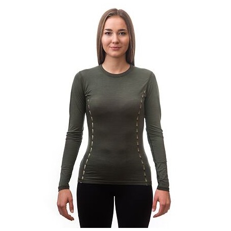 SENSOR MERINO AIR dámské triko dl.rukáv olive green 