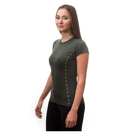 SENSOR MERINO AIR dámské triko kr.rukáv olive green 