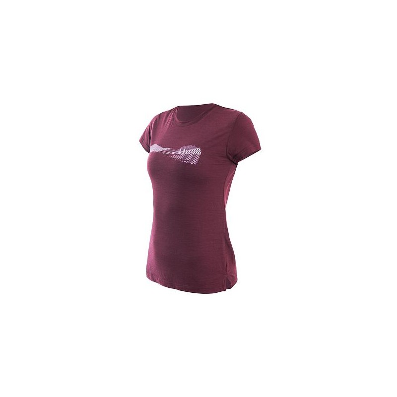 SENSOR MERINO AIR PT HILLS dámské triko kr.rukáv port red 