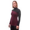 SENSOR MERINO EXTREME dámské triko dl.rukáv zip port red/černá 