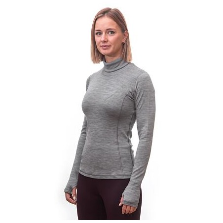 SENSOR MERINO BOLD dámské triko dl.rukáv roll neck cool gray 