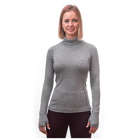 SENSOR MERINO BOLD dámské triko dl.rukáv roll neck cool gray 