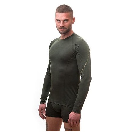 SENSOR MERINO AIR pánské triko dl.rukáv olive green 